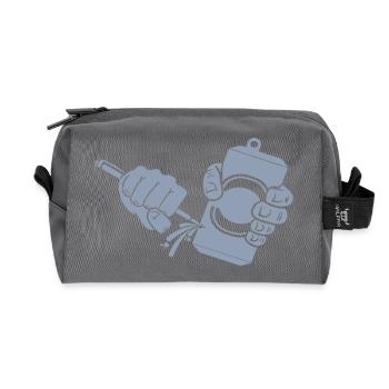 Beer, canned beer, canned piercing - Recycled Toiletry Zip Bag - anthracite - Front