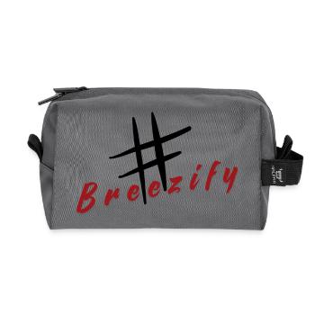 Breezify hatch tag slogan - Recycled Toiletry Zip Bag - anthracite - Front