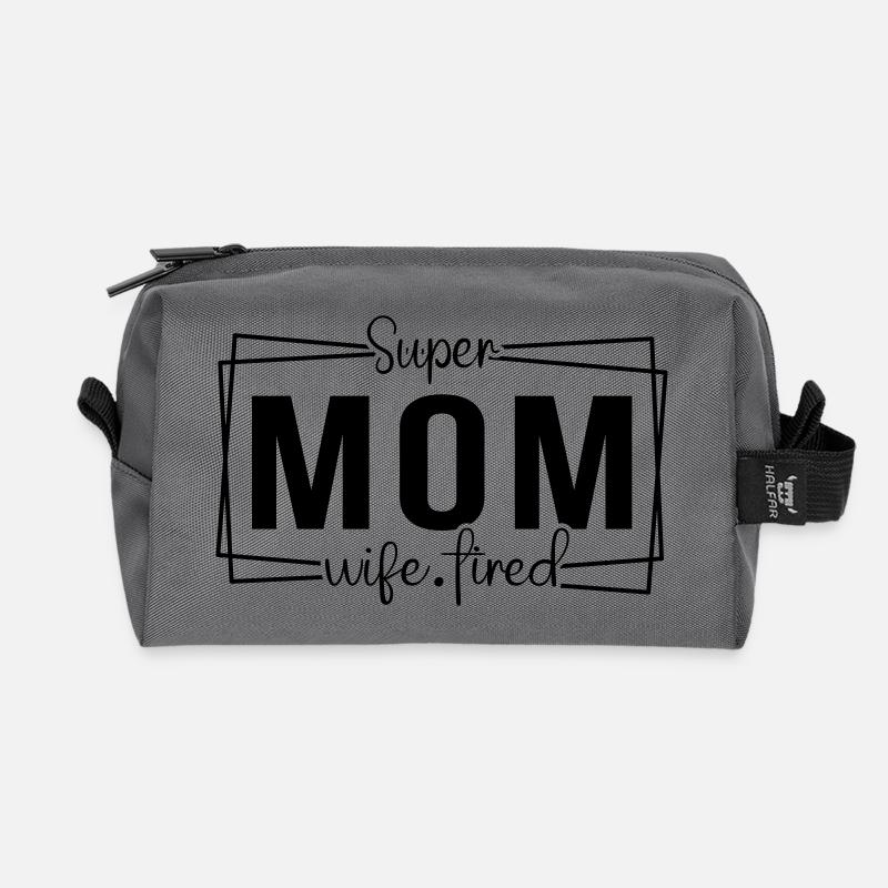 Super Mom Super Wife - Recycled Toiletry Zip Bag - anthracite
