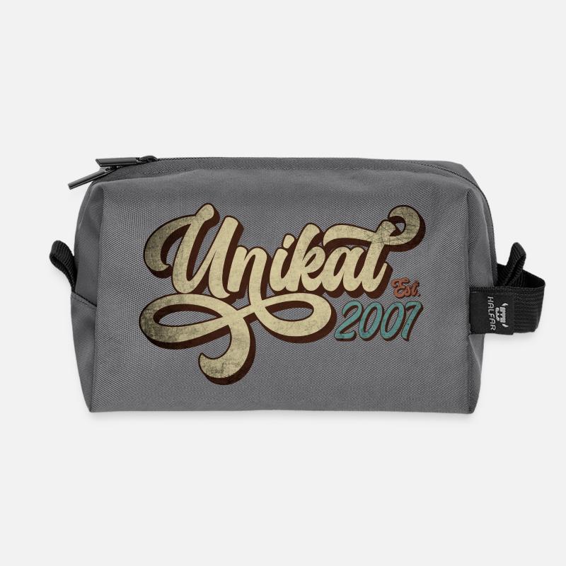 Unikat Est. 2007 - Geburtstag Geschenk - Recycelte Kulturtasche - Anthrazit