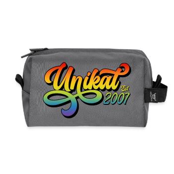 Unikat Est. 2007 Regenbogen Geschenk Geburtstag  - Recycelte Kulturtasche - Anthrazit - Vorne