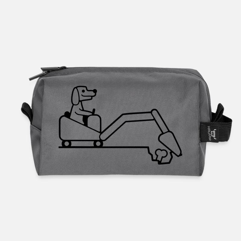 Hund Knochen Vergraben Bagger Buddeln Cool Baggern - Recycelte Kulturtasche - Anthrazit
