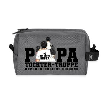 Papa Töchter-Truppe Illustration - Recycelte Kulturtasche - Anthrazit - Vorne
