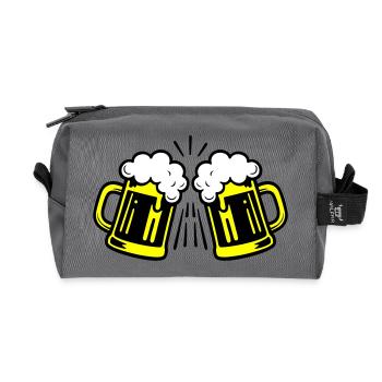 Bier Symbol Bierglas - Recycelte Kulturtasche - Anthrazit - Vorne