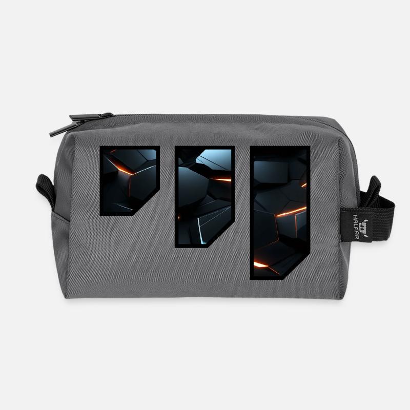 Futuristisches geometrisches Lichtmuster - Recycelte Kulturtasche - Anthrazit