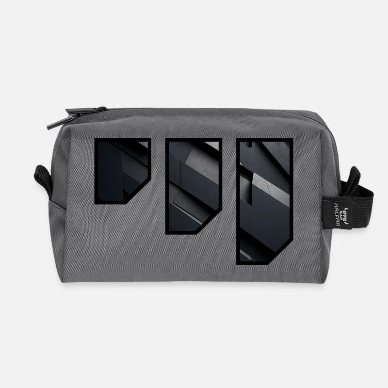 Geometrisches dunkles Fassadenmuster - Recycelte Kulturtasche - Anthrazit