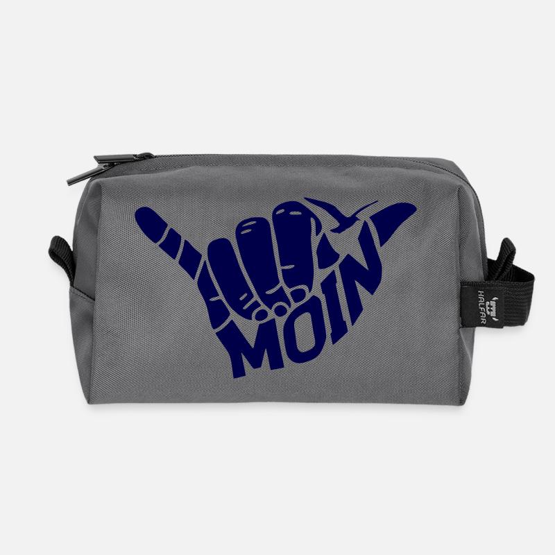 Handzeichen "MOIN" - Recycelte Kulturtasche - Anthrazit