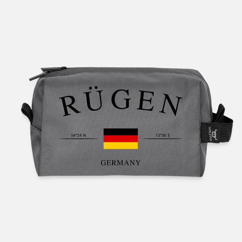 Rügen Deutschland – Urlaub Souvenir & Geschenk - Recycelte Kulturtasche - Anthrazit