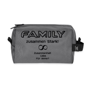 Family power Infinity! - Recycled Toiletry Zip Bag - anthracite - Front