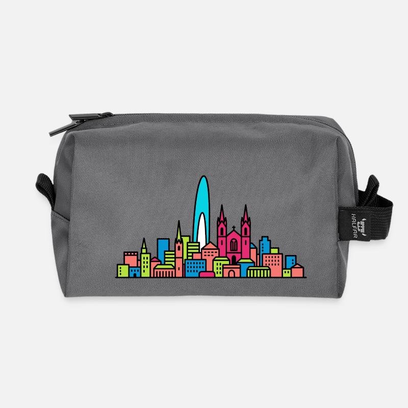 Geneva City Skyline Jet d'Eau Moderne Kunst - Recycelte Kulturtasche - Anthrazit