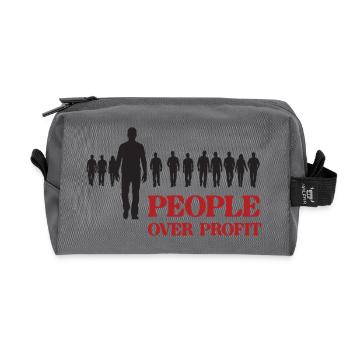 People Over Profit - Recycled Toiletry Zip Bag - anthracite - Front