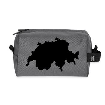 Schweizer Karte - Recycelte Kulturtasche - Anthrazit - Vorne