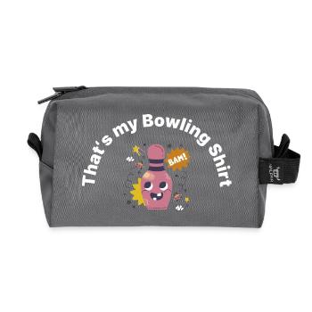 Chemise caricature en quille de bowling riante - Trousse de toilette en tissu recyclé - anthracite - Devant