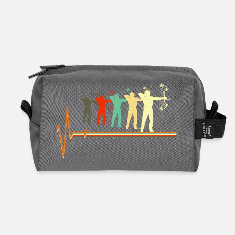 Bogenjagd-Herzschlag-Retro-Bogenschützen-Silhouette - Recycelte Kulturtasche - Anthrazit