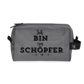 SCHÖPFERKRAFT – Deine Statement Mode - Recycelte Kulturtasche - Anthrazit - Vorne