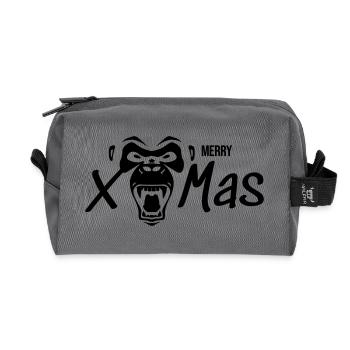 Merry Xmas Gorilla Affe Geschenk - Recycelte Kulturtasche - Anthrazit - Vorne