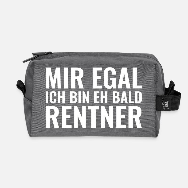 Mir egal ich bin eh bald Rentner - Recycelte Kulturtasche - Anthrazit