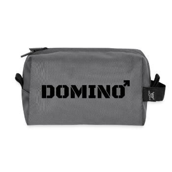 Domino statt Domina - Recycelte Kulturtasche - Anthrazit - Vorne