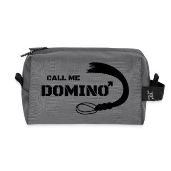 Call me Domino Peitsche Sex Geschenk Domina - Recycelte Kulturtasche - Anthrazit - Vorne