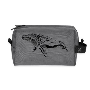 Wal Vintage Meerestier - protect against plastic - Recycelte Kulturtasche - Anthrazit - Vorne
