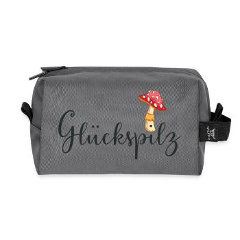 Lucky devil - Recycled Toiletry Zip Bag - anthracite - Front