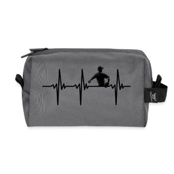 Battement de cœur pour un athlète de baseball - Trousse de toilette en tissu recyclé - anthracite - Devant