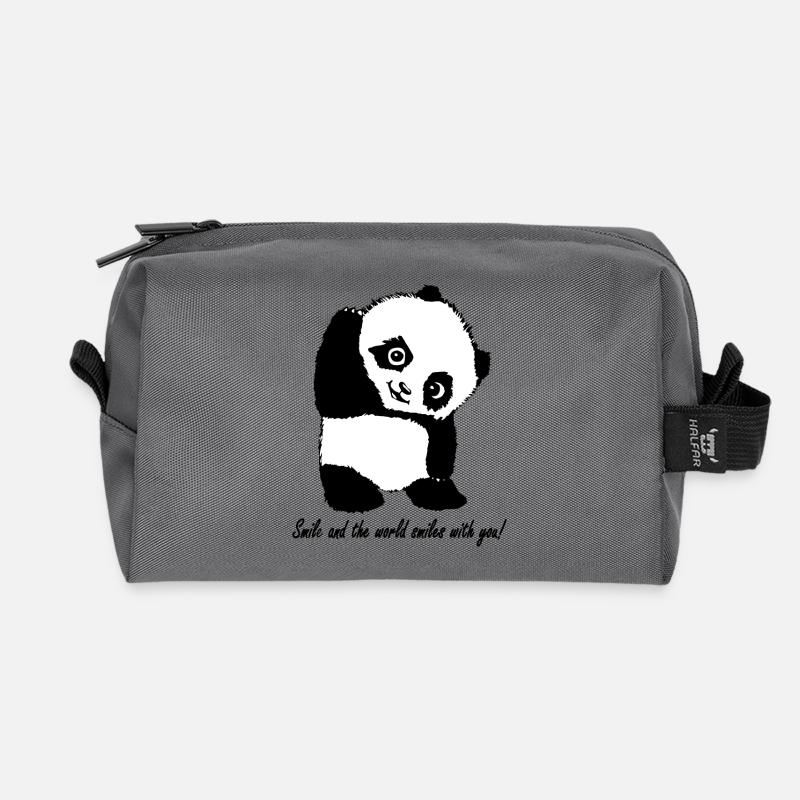 Baby Panda - Recycelte Kulturtasche - Anthrazit