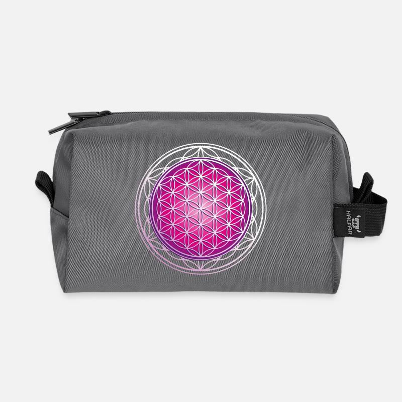 Blume des Lebens - Recycelte Kulturtasche - Anthrazit
