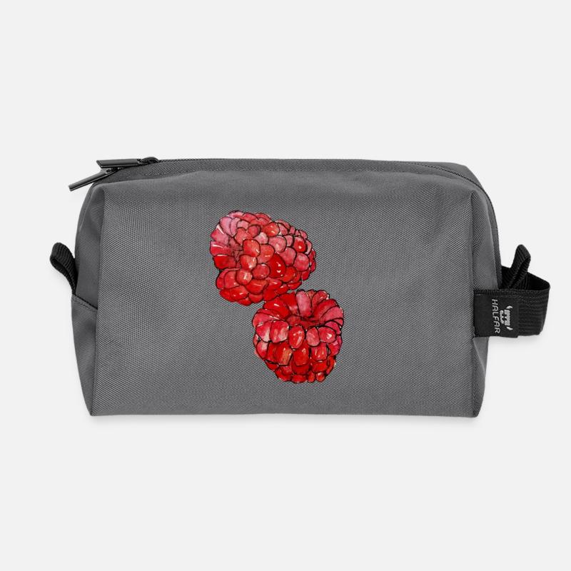 Himbeeren  - Recycelte Kulturtasche - Anthrazit