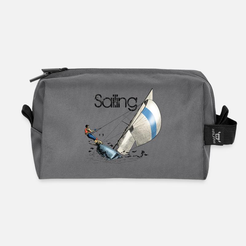 sailing - Recycled Toiletry Zip Bag - anthracite