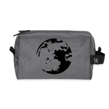Moon Stencil - Recycled Toiletry Zip Bag - anthracite - Front