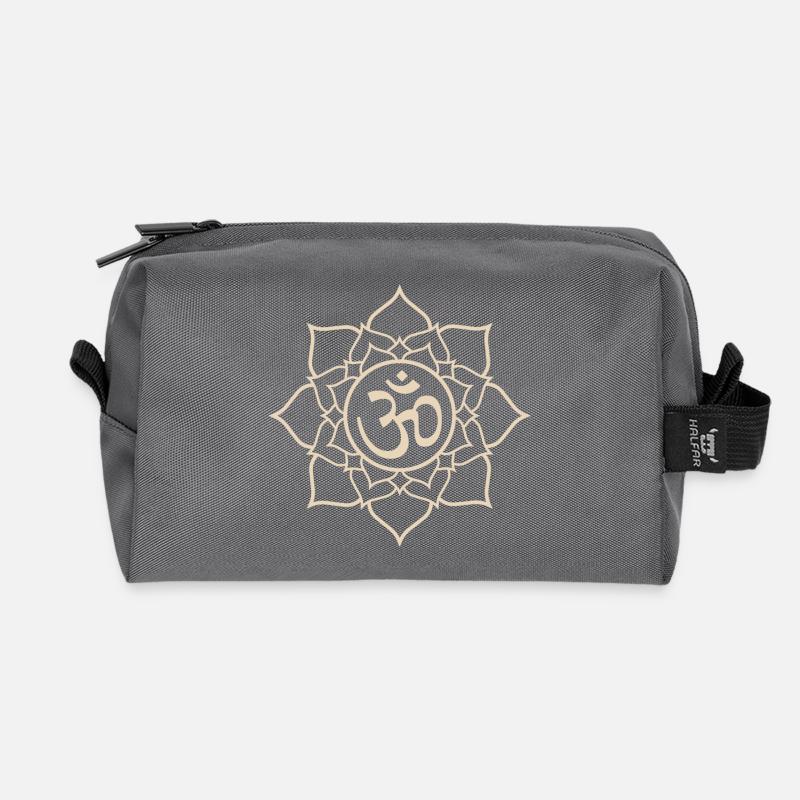 Yoga Lotus Om Symbol - Recycelte Kulturtasche - Anthrazit