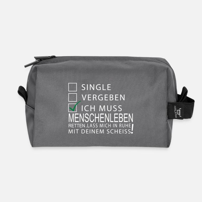 Menschenleben retten - Recycelte Kulturtasche - Anthrazit