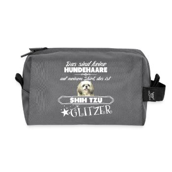 SHIH TZU Glitzer - Recycelte Kulturtasche - Anthrazit - Vorne