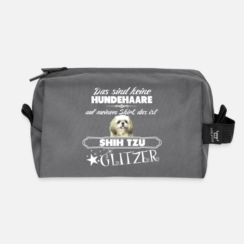SHIH TZU Glitzer - Recycelte Kulturtasche - Anthrazit