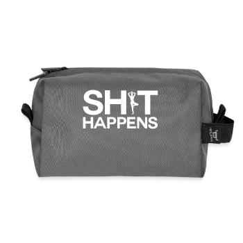 Shit Happens - Yoga - Recycelte Kulturtasche - Anthrazit - Vorne