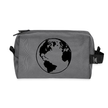 Our planet - Recycled Toiletry Zip Bag - anthracite - Front