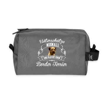 Border Terrier - Recycelte Kulturtasche - Anthrazit - Vorne
