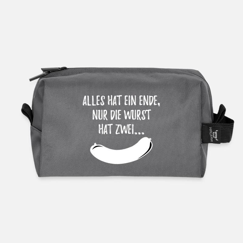 Alles Wurst weis - Recycelte Kulturtasche - Anthrazit
