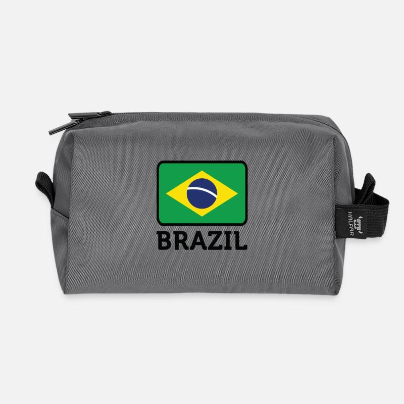 Nationalflagge von Brasilien - Recycelte Kulturtasche - Anthrazit