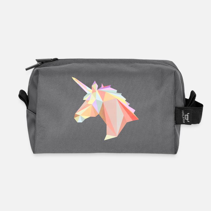 Low Poly Unicorn - Recycled Toiletry Zip Bag - anthracite