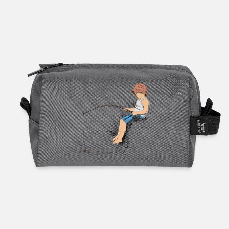 Angler - Recycelte Kulturtasche - Anthrazit