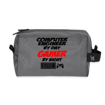 Computer engineer gamer - Recycled Toiletry Zip Bag - anthracite - Front
