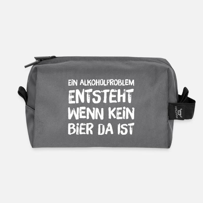 Bier ist geil - Recycelte Kulturtasche - Anthrazit