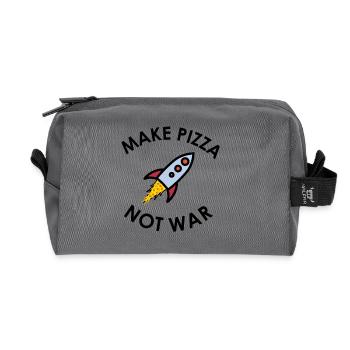 Faire Pizza, pas la guerre - Trousse de toilette en tissu recyclé - anthracite - Devant