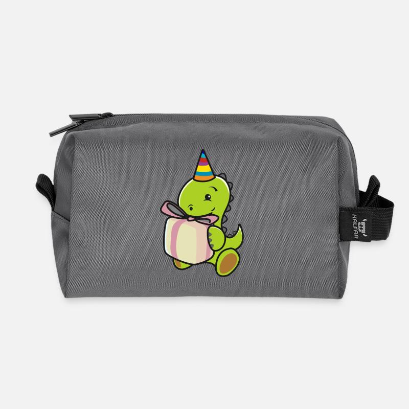 Kinder Geburtstag Dino T-Rex T Rex Dinosaurier - Recycelte Kulturtasche - Anthrazit
