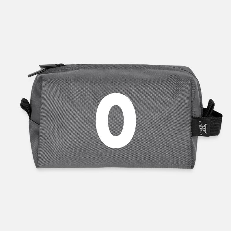 Number 0, number 0, 0, zero, number zero, zero - Recycled Toiletry Zip Bag - anthracite