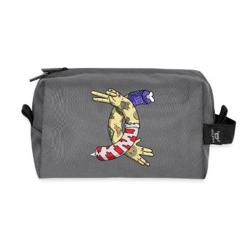 Illustration Tatoo - Recycled Toiletry Zip Bag - anthracite - Front