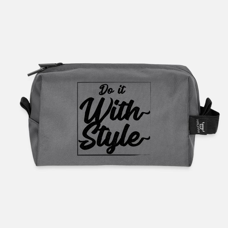 Tun Sie es mit Stil - Recycelte Kulturtasche - Anthrazit