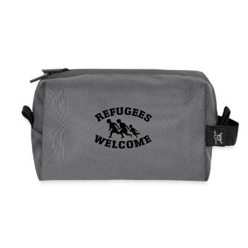 Refugees Welcome! - Recycled Toiletry Zip Bag - anthracite - Front